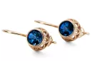 Vintage style Earrings Sapphire Original Vintage 14K Rose Gold vec117r
